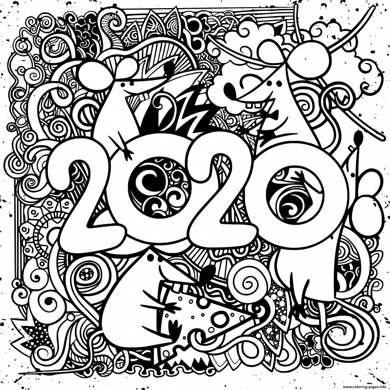 happy new year 2022 coloring pages