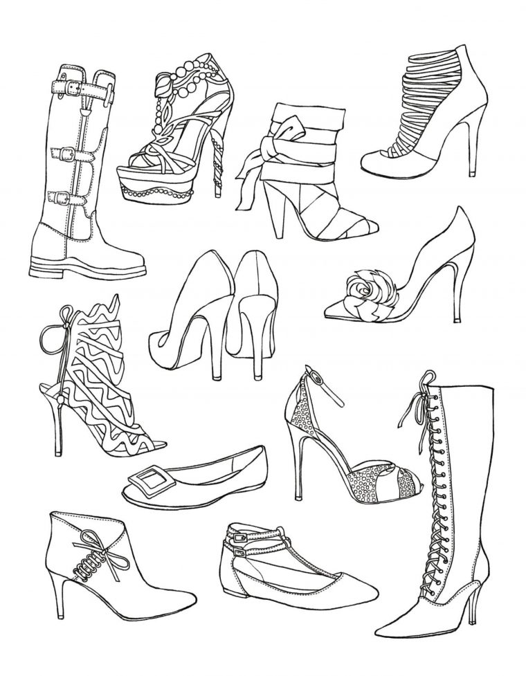 coloring page shoes