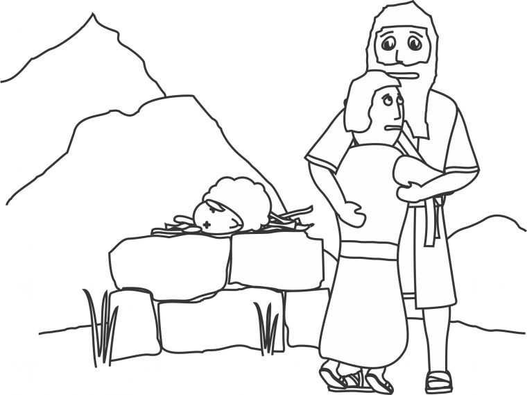 coloring page abraham and isaac