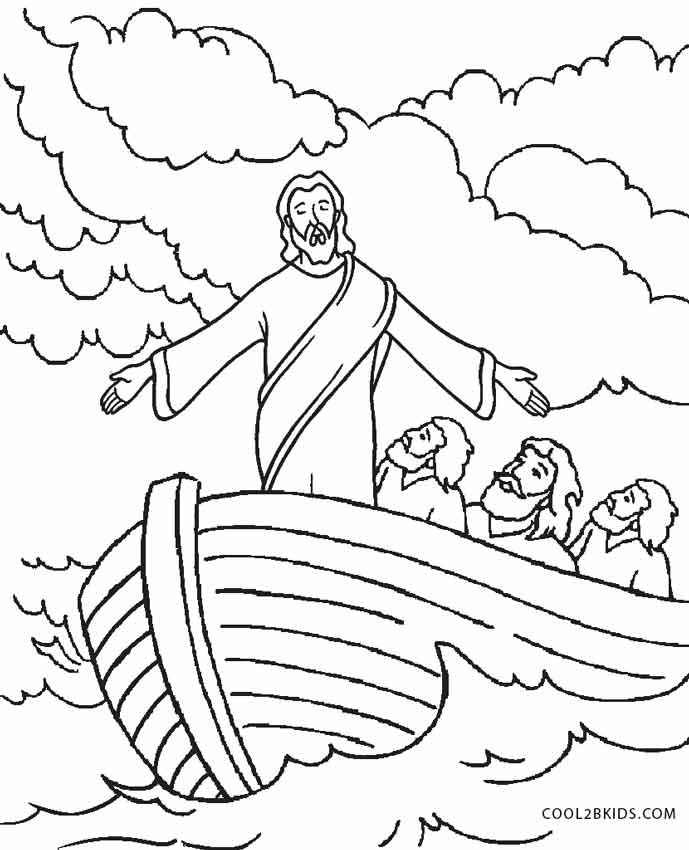 jesus calms the storm coloring page