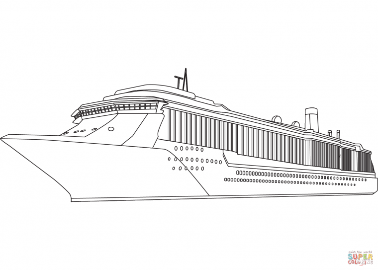 coloring pages cruise ship