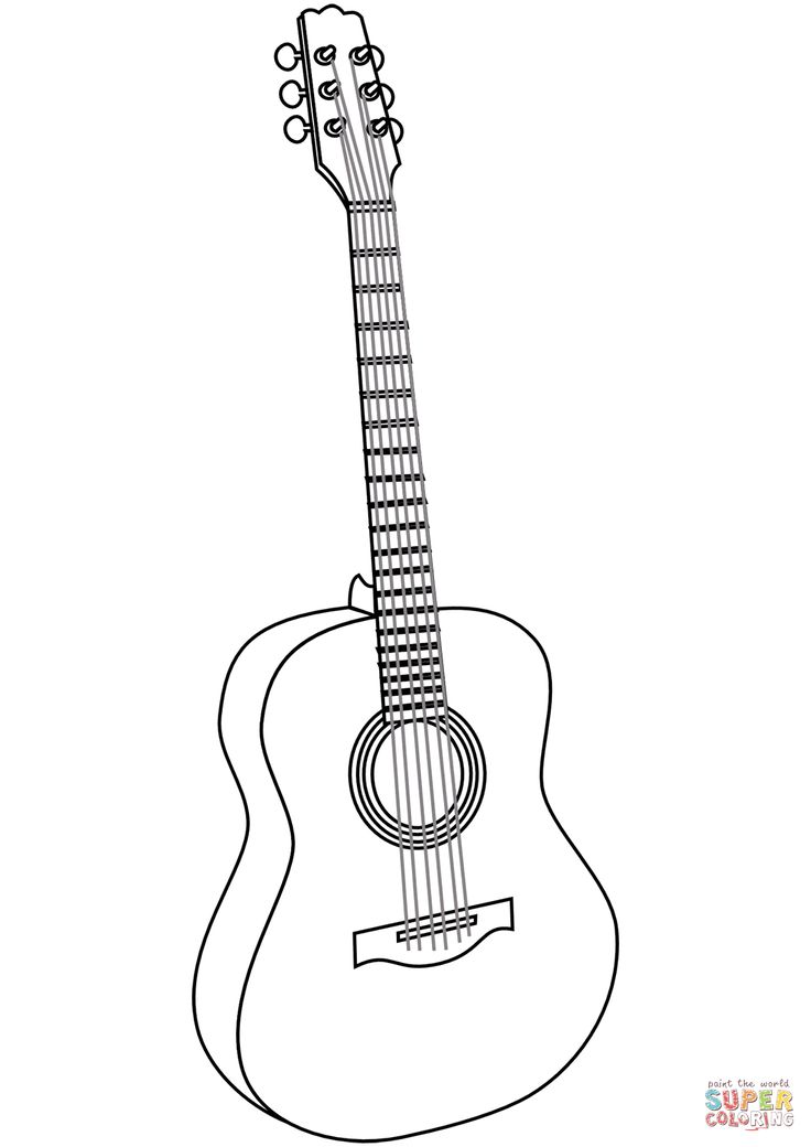coloring page guitar