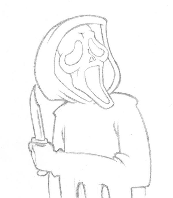 ghostface coloring page