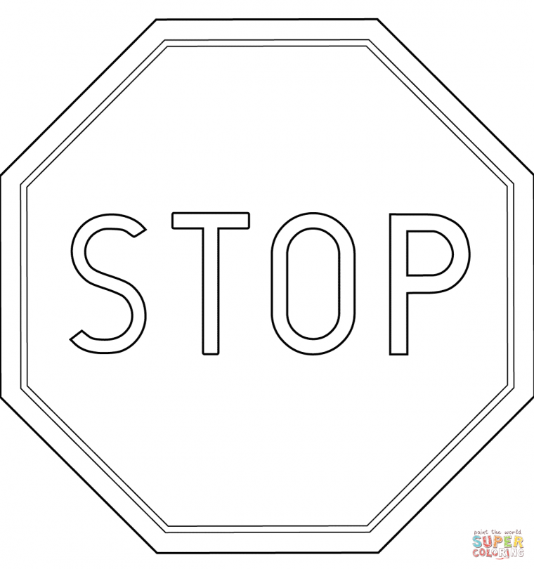 coloring page stop sign