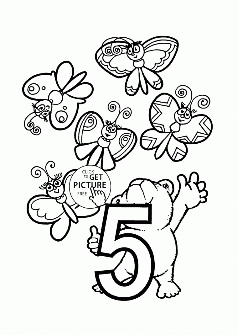 number 5 coloring pages