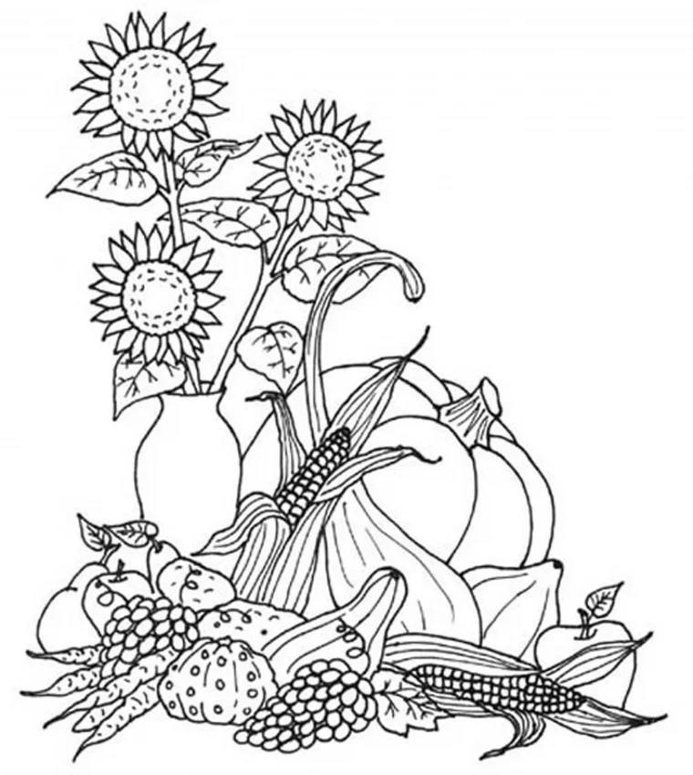 preschool harvest coloring pages