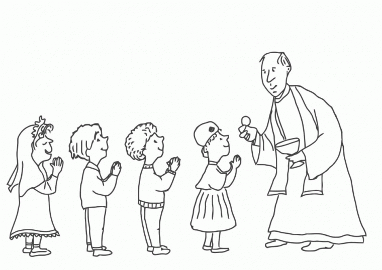 first holy communion coloring pages