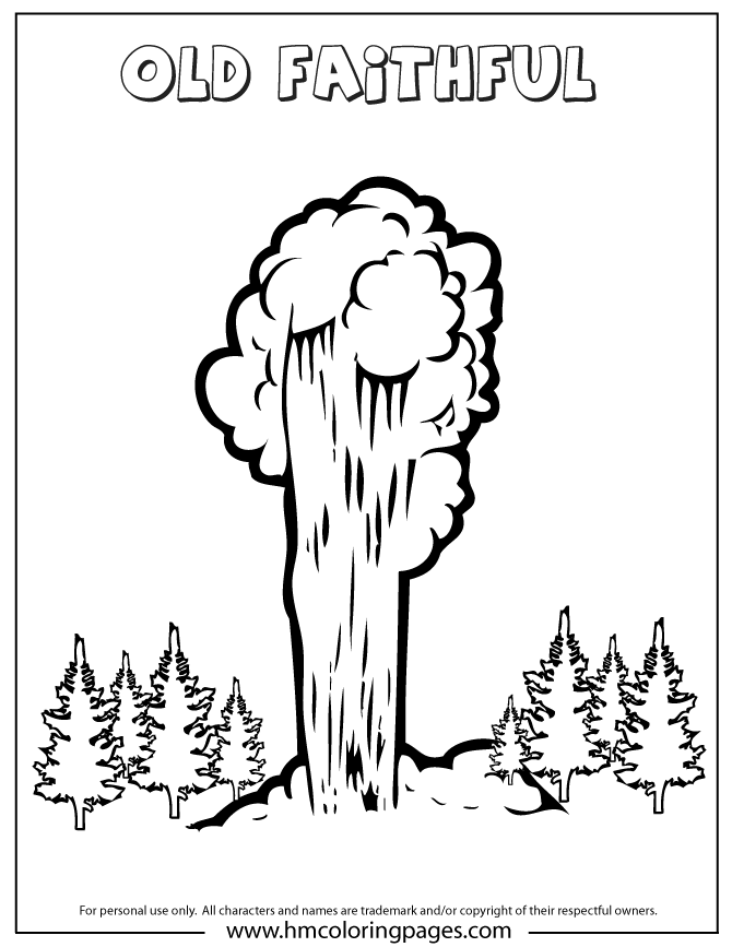 yellowstone national park coloring pages
