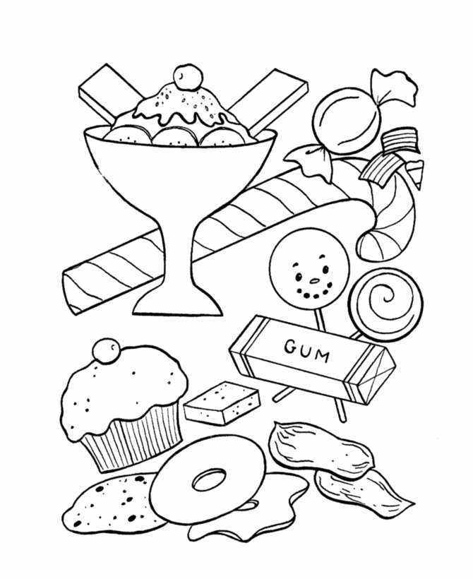 bubble gum coloring page