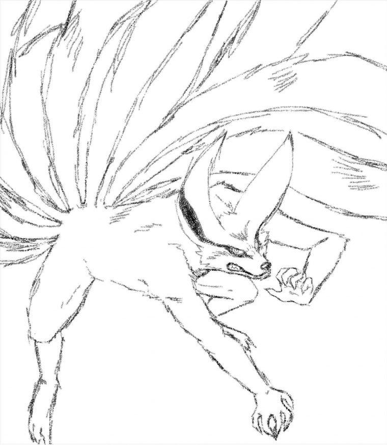 nine tailed fox coloring pages