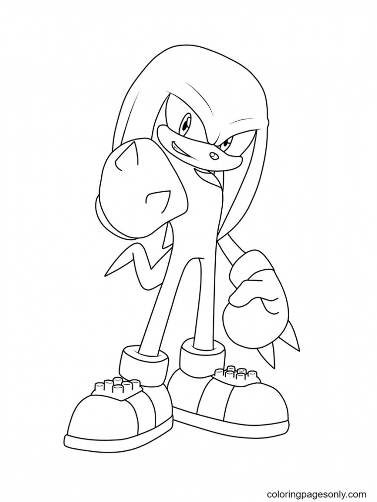 sonic coloring pages knuckles