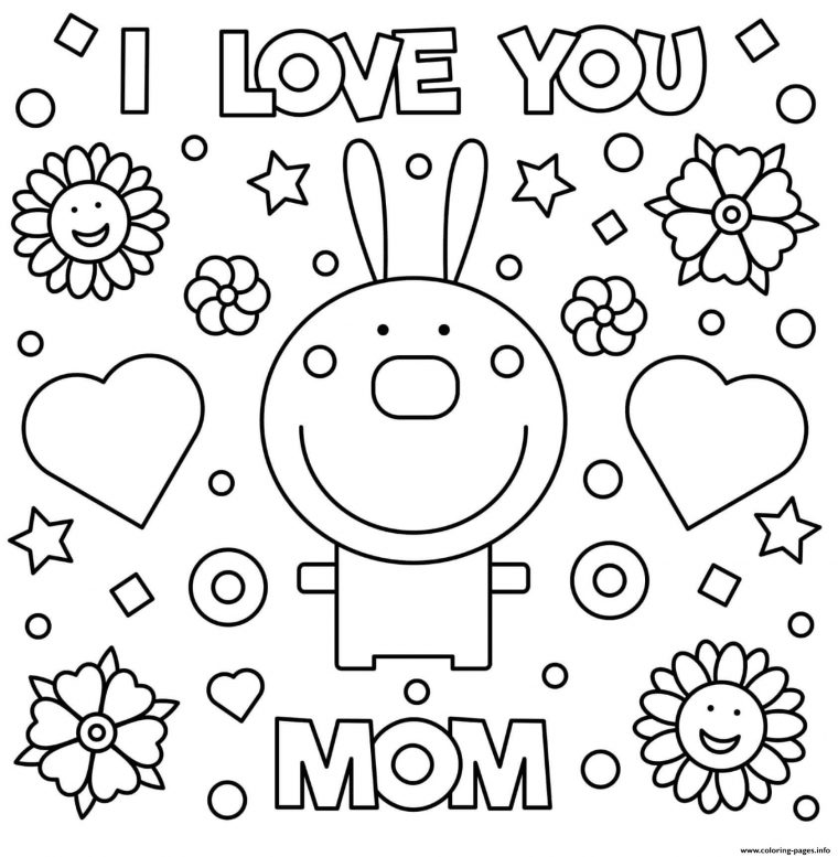 i love you mom coloring page