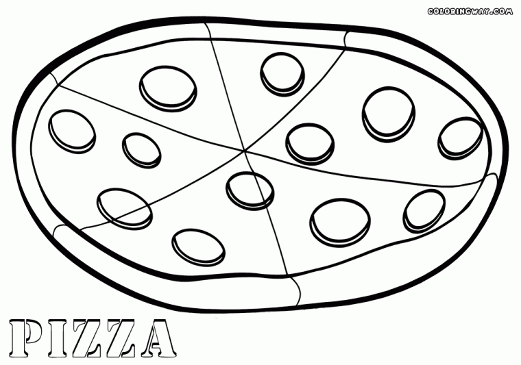 coloring pages of a pizza