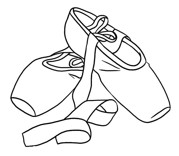 ballet shoes coloring page