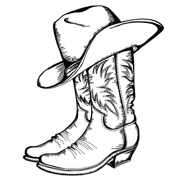 cowboy boots coloring pages