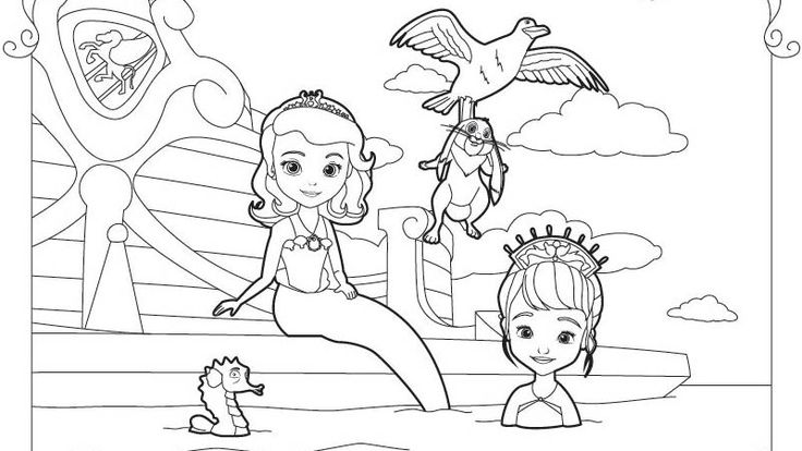 mermaid sofia the first coloring pages