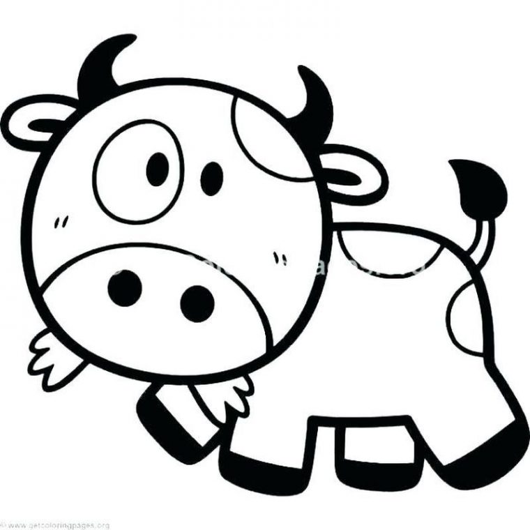 easy cow coloring pages