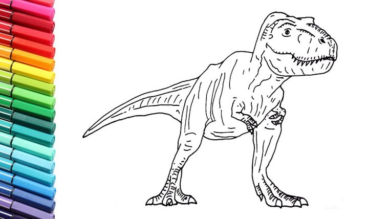 easy t rex coloring page