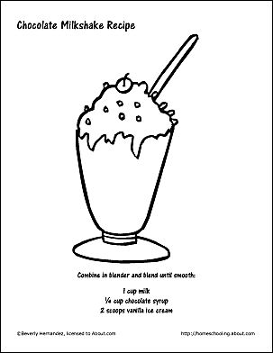milkshake coloring pages