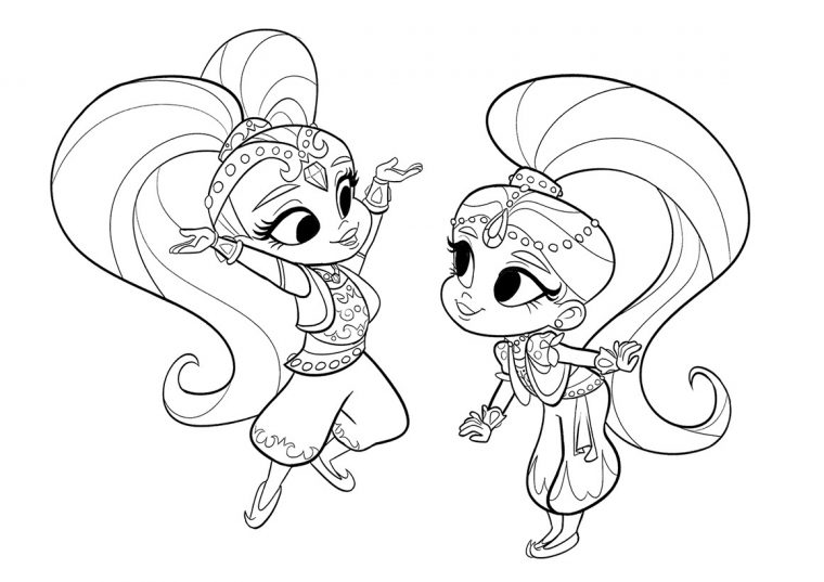 shimmer and shine coloring pages printable