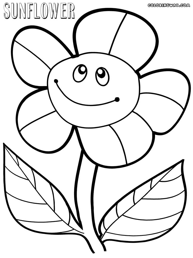 smiling flower coloring page