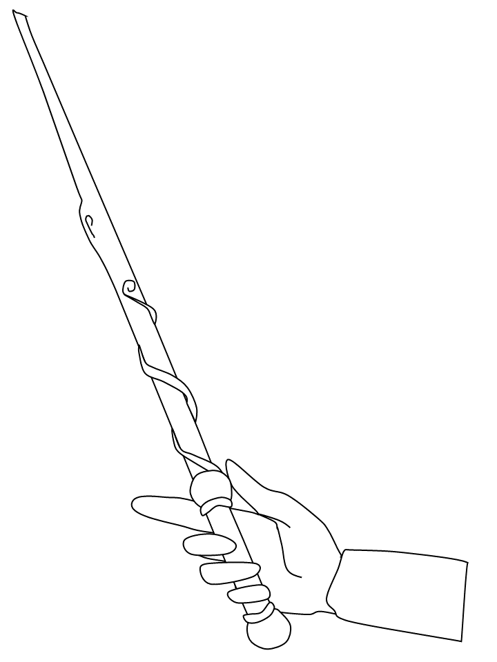harry potter wand coloring pages