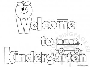 welcome to kindergarten coloring page