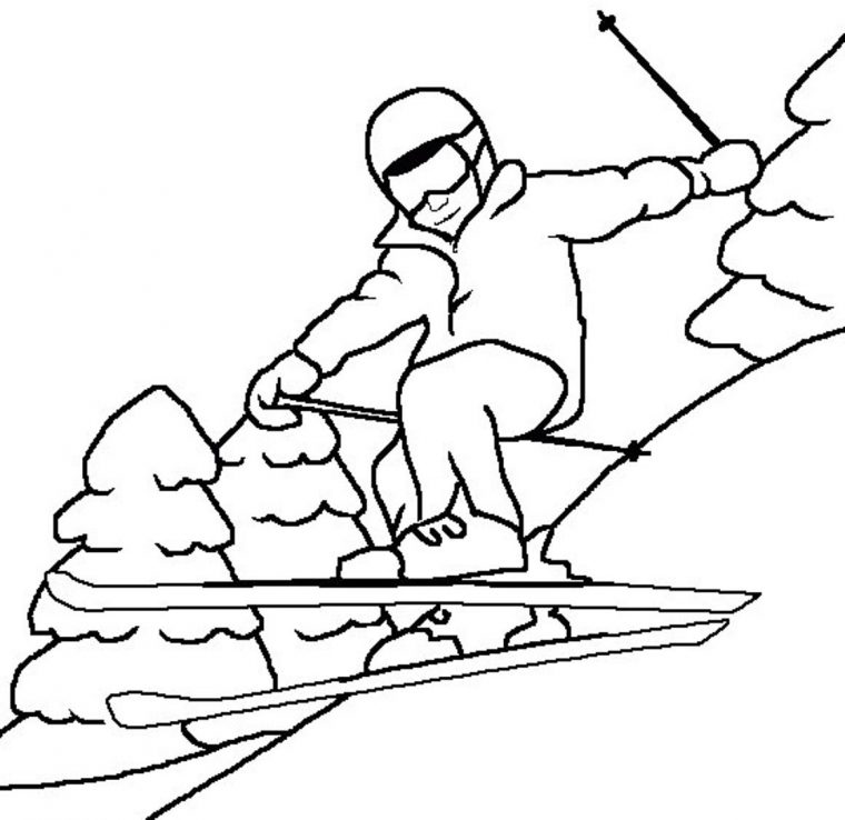 coloring pages skiing
