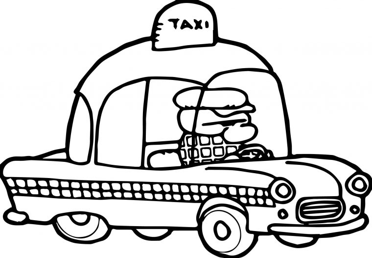 taxi coloring page