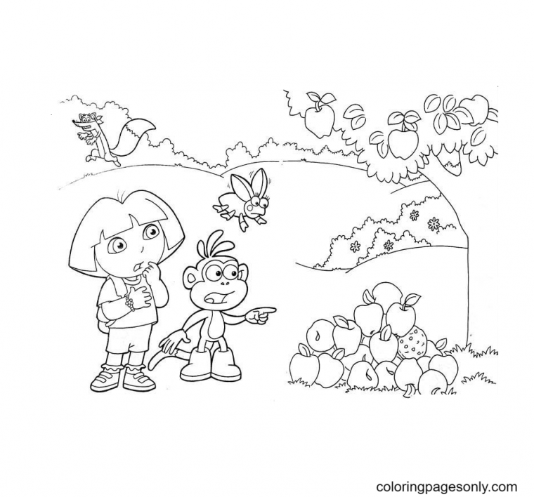boots the monkey coloring pages