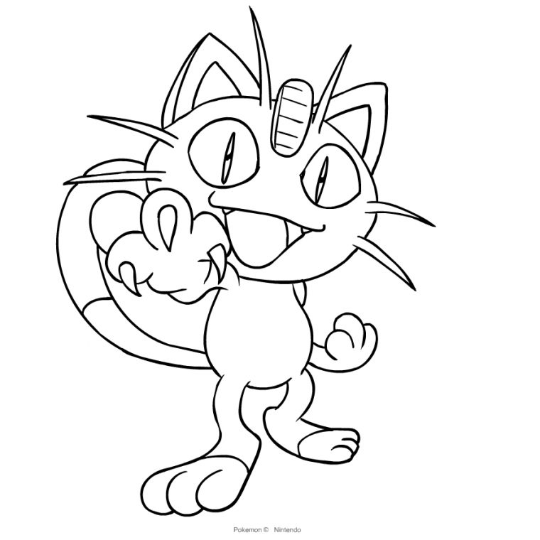 meowth coloring page meowth coloring page
