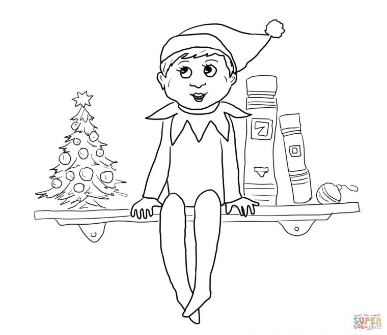 printable coloring pages elf on the shelf