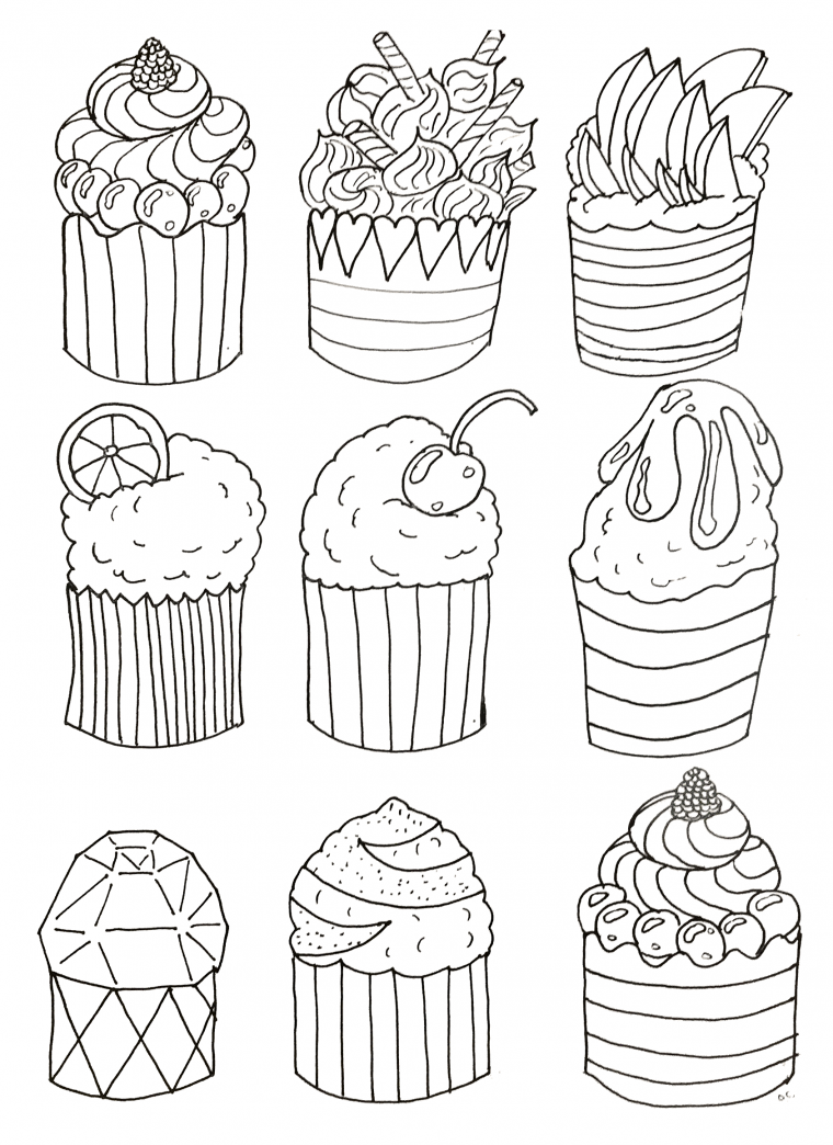 coloring pages dessert