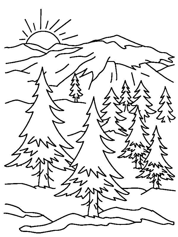 coloring pages mountain