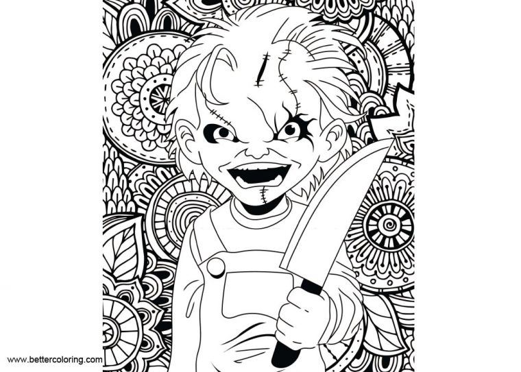 printable chucky coloring pages