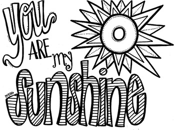 you are my sunshine coloring page