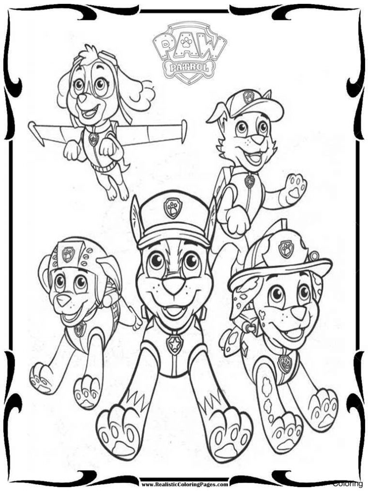 tracker paw patrol coloring page