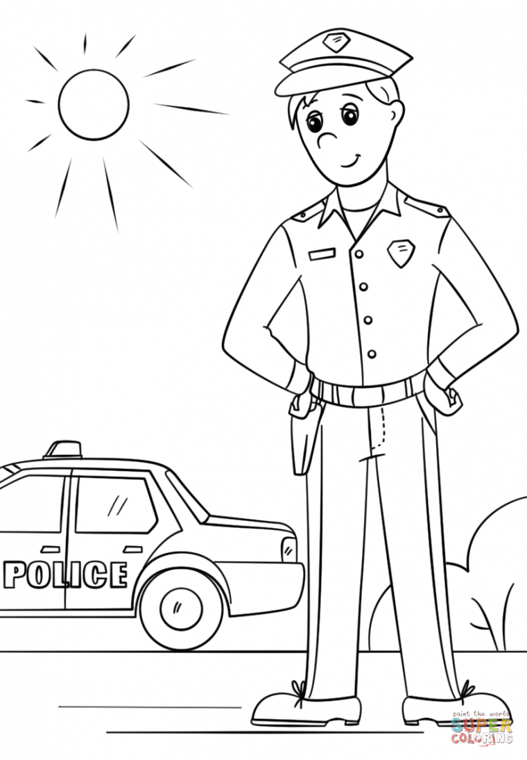 police coloring pages free