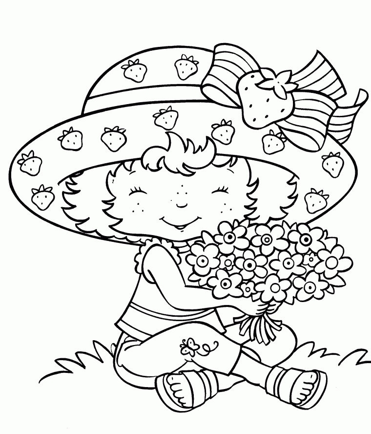 printable strawberry coloring page