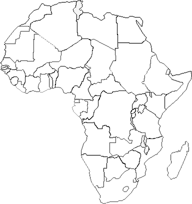 africa map coloring page