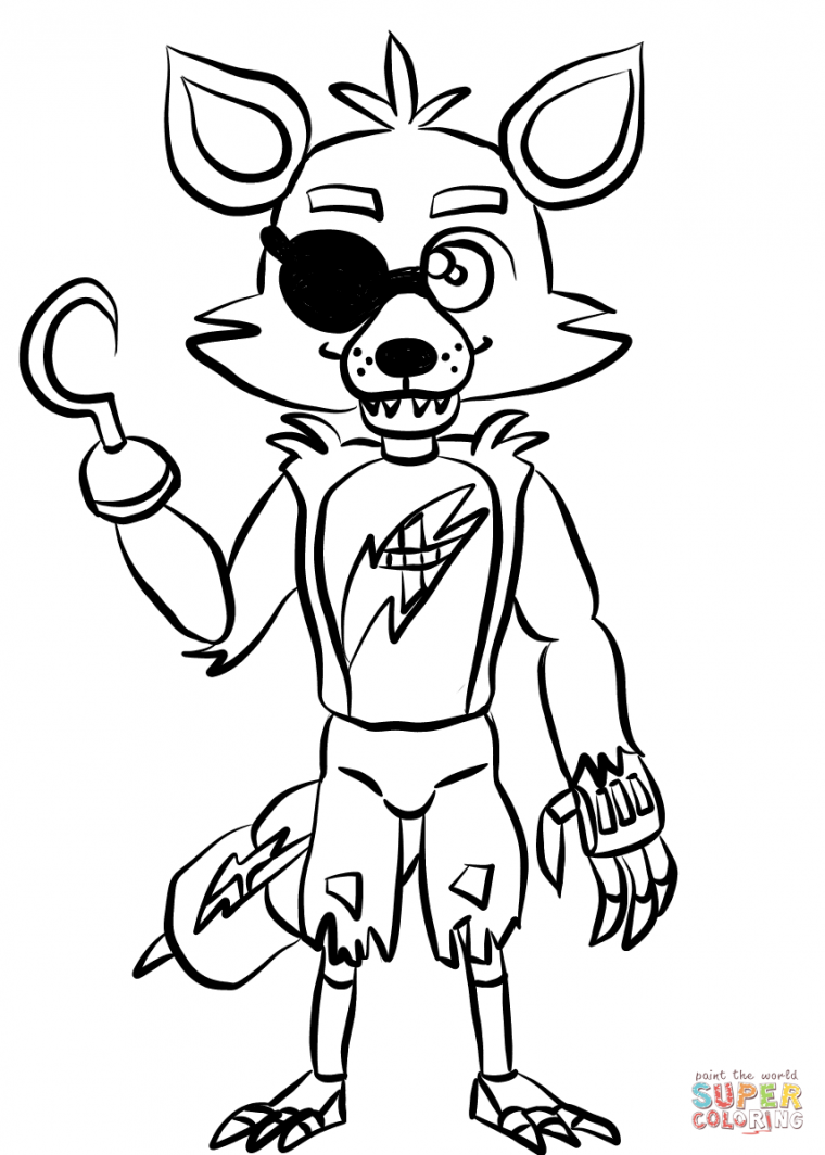 withered foxy coloring pages