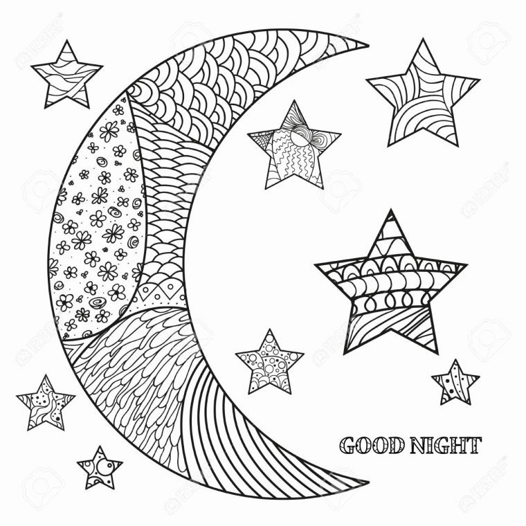 night sky coloring page
