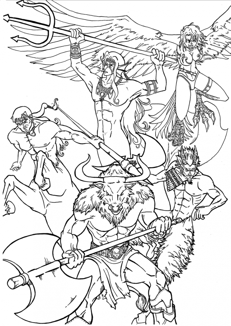 mythological coloring pages