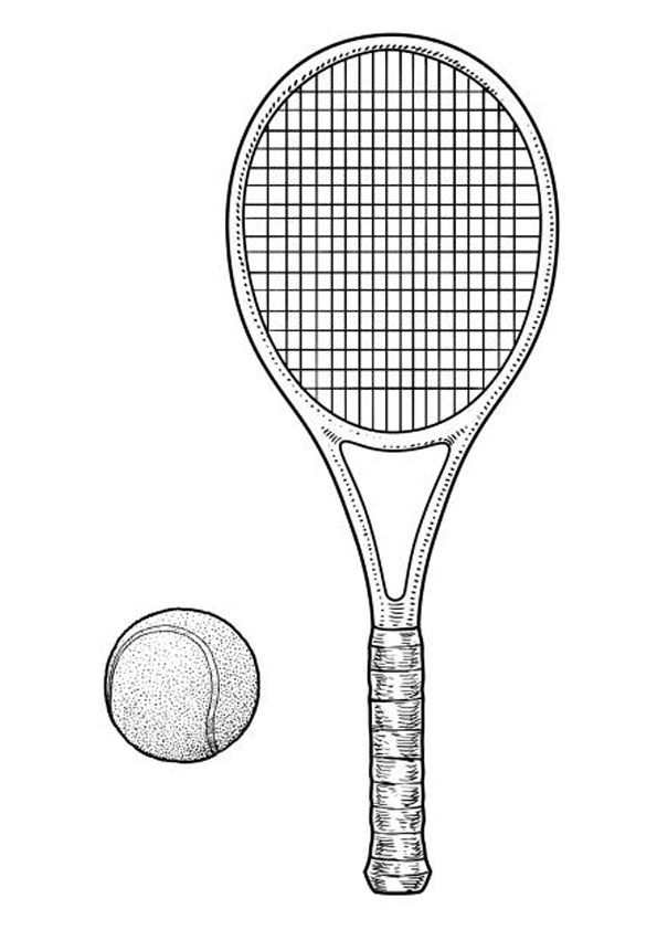 tennis racket coloring pages