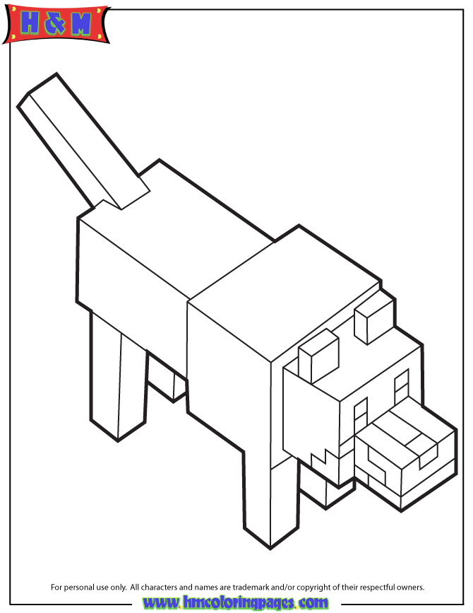 minecraft cat coloring pages