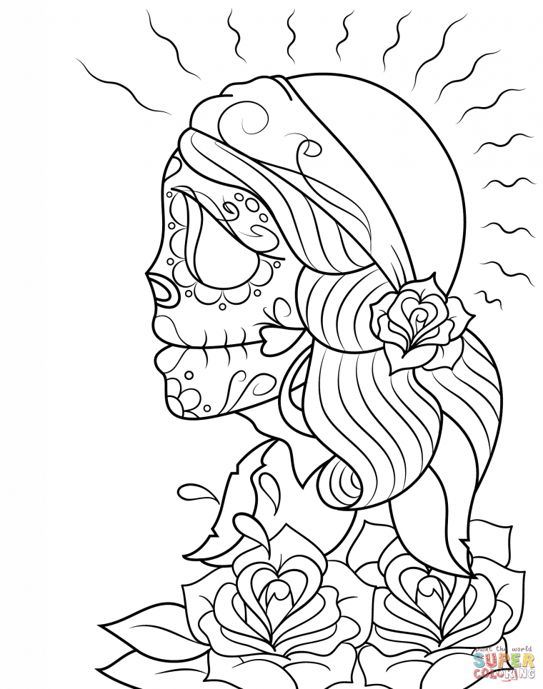 day of the dead coloring pages easy
