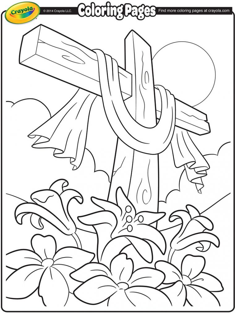 easter cross coloring page