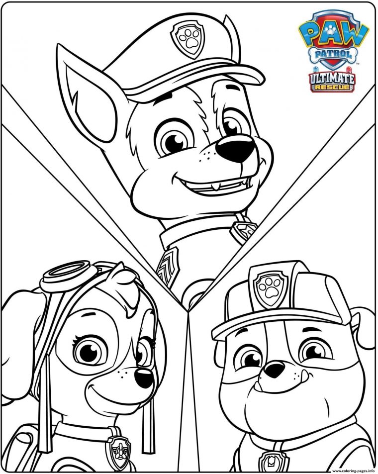 paw patrol coloring page chase