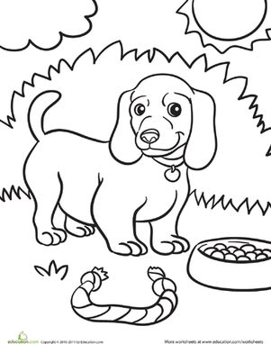 weiner dog coloring page