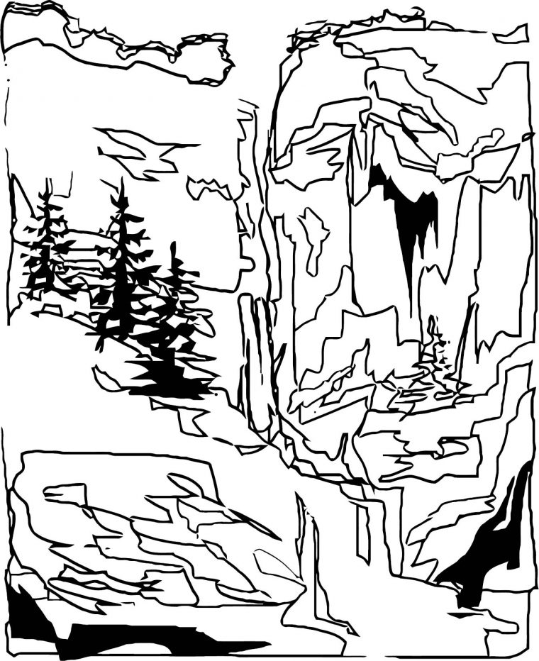 mountain landscape coloring page
